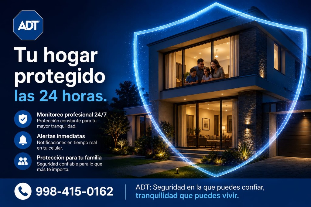 Tu hogar protegido las 24 horas con ADT Cancún